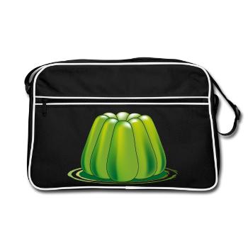 green jelly dessert - Retro Bag - black/white - Front
