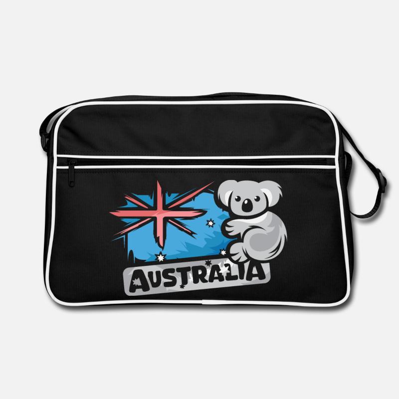 Australia Koala Comic Bear Nature Animal Logo Cartoon Retro Bag