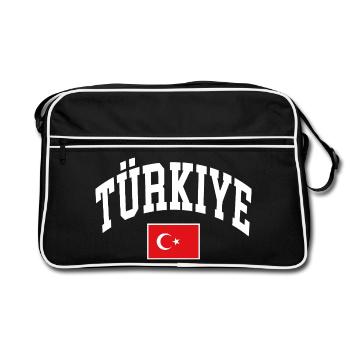 Drapeau de la Turquie - Sac Retro - noir/blanc - Devant