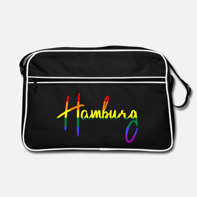 Hamburg - Regenbogen - Regenbogenfarben Retro Tasche
