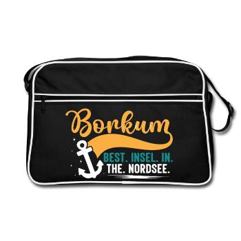 BORKUM BEST INSEL DANS LE NORDSEE Fun - Sac Retro - noir/blanc - Devant