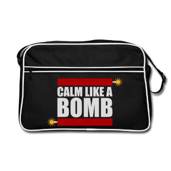 Calm Like Bomb Paradox Irony Humor Explosive Joke - Retro Bag - black/white - Front