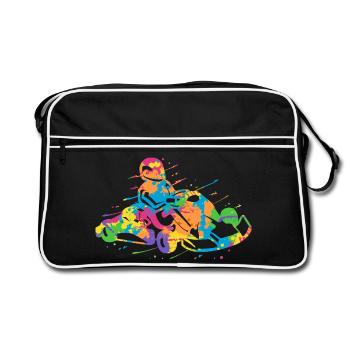 Karting Karting Sport Automobile Coloré Go-Kart - Sac Retro - noir/blanc - Devant