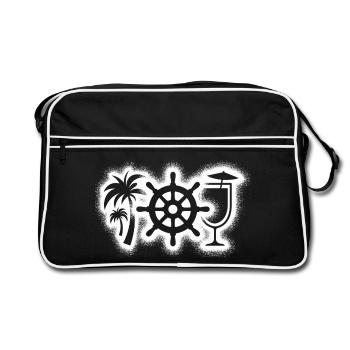 Croisière, croisière, croisieurs - Sac Retro - noir/blanc - Devant