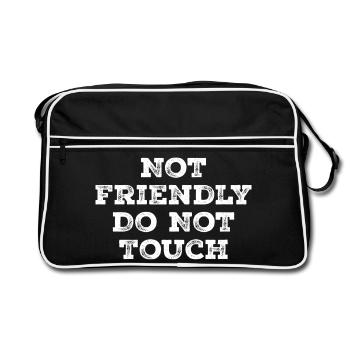 Not friendly do not touch - Retro Bag - black/white - Front