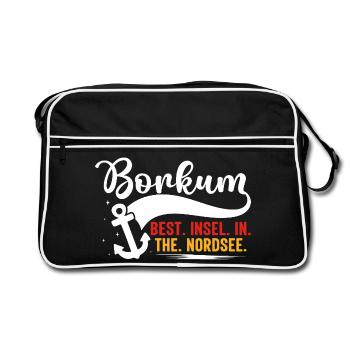BORKUM BEST INSEL DANS LE NORDSEE Fun - Sac Retro - noir/blanc - Devant