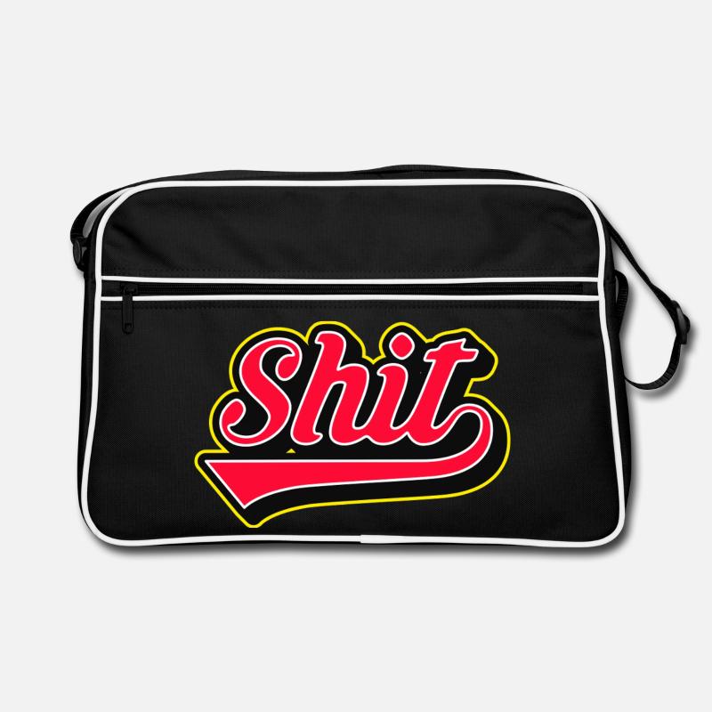 Shit Word Script Logo Retro Tasche