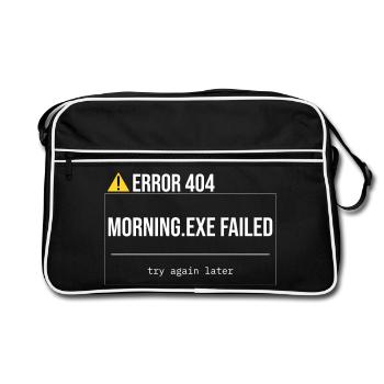 Error 404 - Morning.exe wurde nicht geladen - Retro Tasche - Schwarz/Weiß - Vorne