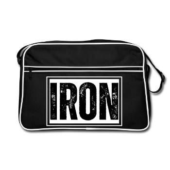 IRON Gym Workout Challenger Fitness - Sac Retro - noir/blanc - Devant