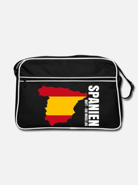 Spanien Auswandern - Retro Tasche - Schwarz/Weiß