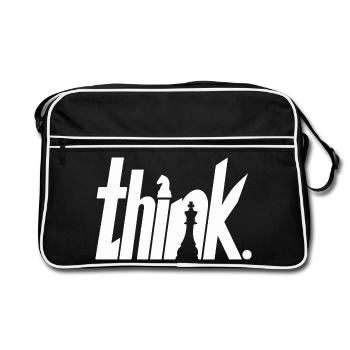 Schach Think - Retro Tasche - Schwarz/Weiß - Vorne