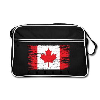 Grunge Canadian Flag - Retro Bag - black/white - Front