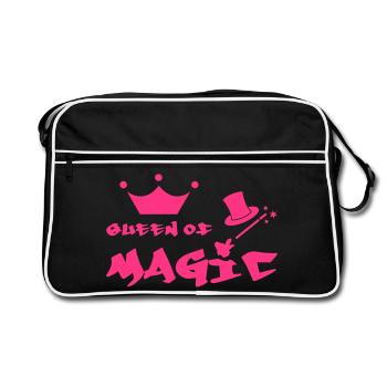 Queen of Magic - Retro Tasche - Schwarz/Weiß - Vorne