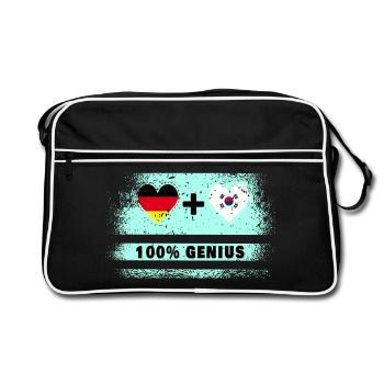 Allemagne et Corée du Sud Genial / Cadeau - Sac Retro - noir/blanc - Devant