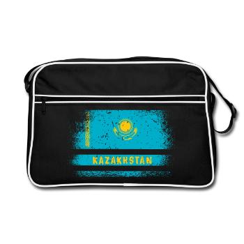 Design de drapeau vintage du Kazakhstan - Sac Retro - noir/blanc - Devant