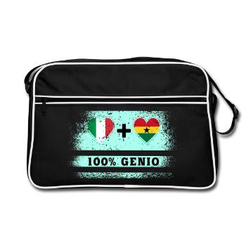 Italy and Ghana 100% Engineer Flag - Retro Bag - black/white - Front