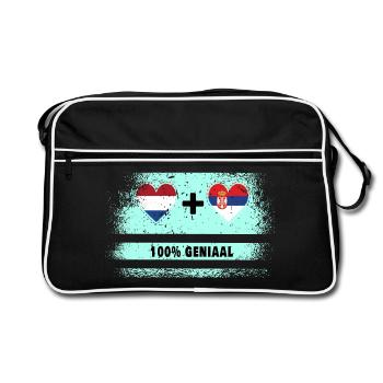 Serbie et Pays-Bas 100% Genius flag - Sac Retro - noir/blanc - Devant