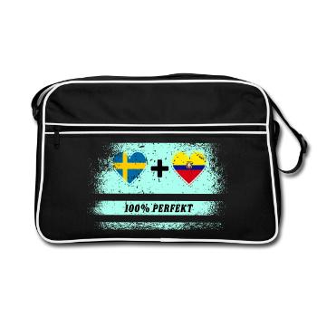 Equateur et Suède 100% Parfait / Cadeau - Sac Retro - noir/blanc - Devant