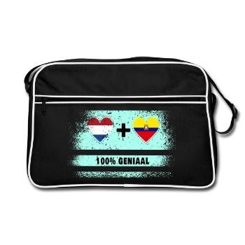 Ecuador and the Netherlands 100% Genius flag - Retro Bag - black/white - Front