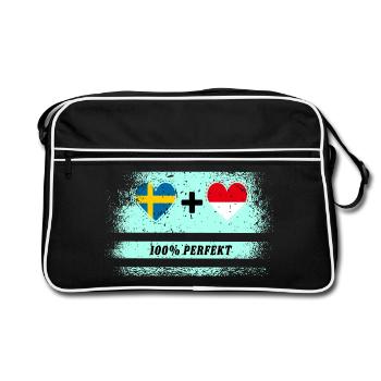Indonésie et Suède 100% parfait / cadeau - Sac Retro - noir/blanc - Devant