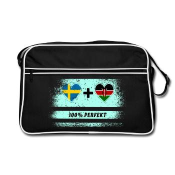 Kenya et Suède 100% Parfait / Cadeau - Sac Retro - noir/blanc - Devant