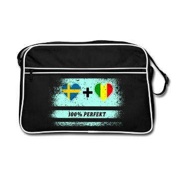Mali et Suède 100% Parfait / Cadeau - Sac Retro - noir/blanc - Devant