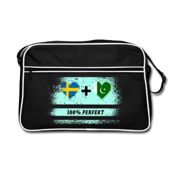 Pakistan et Suède 100% Parfait / Cadeau - Sac Retro - noir/blanc - Devant