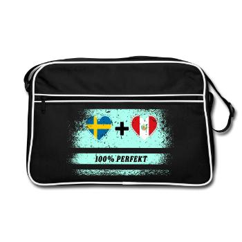 Pérou & Suède 100% Parfait / Cadeau - Sac Retro - noir/blanc - Devant