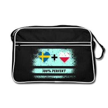 Pologne et Suède 100% parfait / cadeau - Sac Retro - noir/blanc - Devant