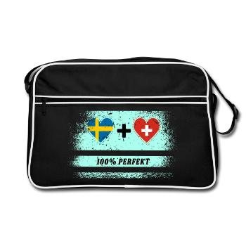 Suisse & Suède 100% Parfait / Cadeau - Sac Retro - noir/blanc - Devant