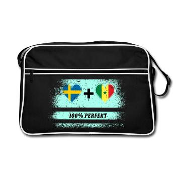 Sénégal et Suède 100 % Parfait / Cadeau - Sac Retro - noir/blanc - Devant