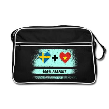 Vietnam et Suède 100% Parfait / Cadeau - Sac Retro - noir/blanc - Devant
