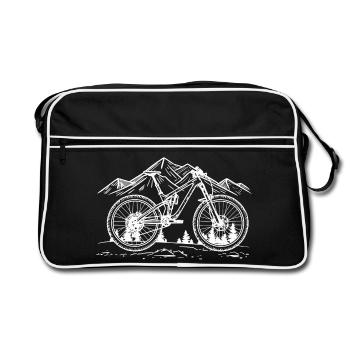 Mountain Biking Drawing - Retro Bag - black/white - Front
