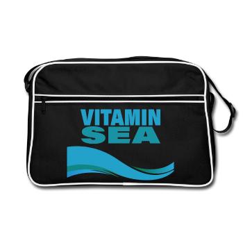 VITAMIN SEA - Retro Bag - black/white - Front