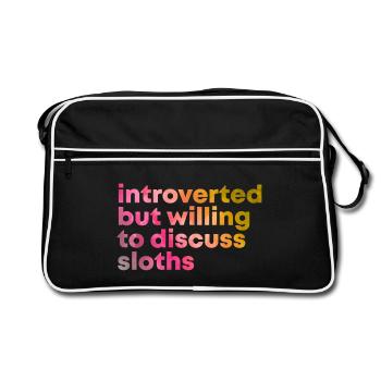 Sloth Sloth Sloth - Retro Bag - black/white - Front