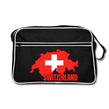 Fierté suisse, drapeau de la Suisse - Sac Retro - noir/blanc - Devant