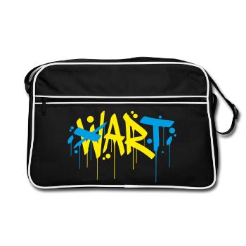 Art War Peace Make art not war - Retro Tasche - Schwarz/Weiß - Vorne