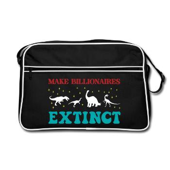 Make Billionaires Extinct - Retro Bag - black/white - Front