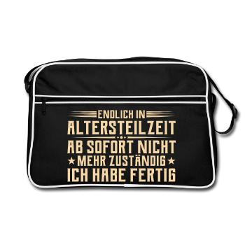 Partial retirement - No longer responsible - Early retirement - Retro Bag - black/white - Front