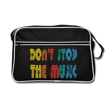 Don´t stop music - Retro Tasche - Schwarz/Weiß - Vorne