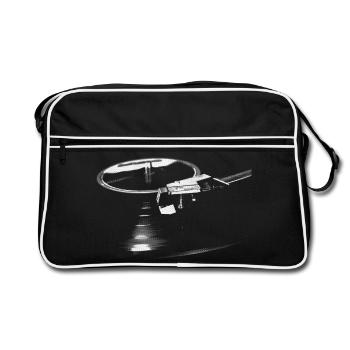 Platine Vinyles Graphique, Passionné de Musique - Sac Retro - noir/blanc - Devant