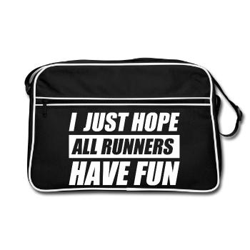 I just hope all runner funny running jogging runner - Retro Bag - black/white - Front
