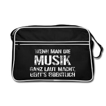 Making Music Loud – Funny Saying - Retro Bag - black/white - Front