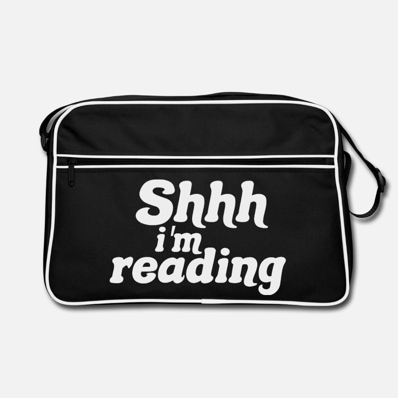 Sei still! Ich lese – Stille, ich lese – Bücher lesen Retro Tasche