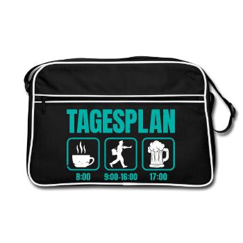 Postman DAILY SCHEDULE Delivering Packages Funny - Retro Bag - black/white - Front