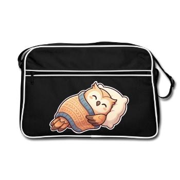 Hibou qui dort - Sac Retro - noir/blanc - Devant