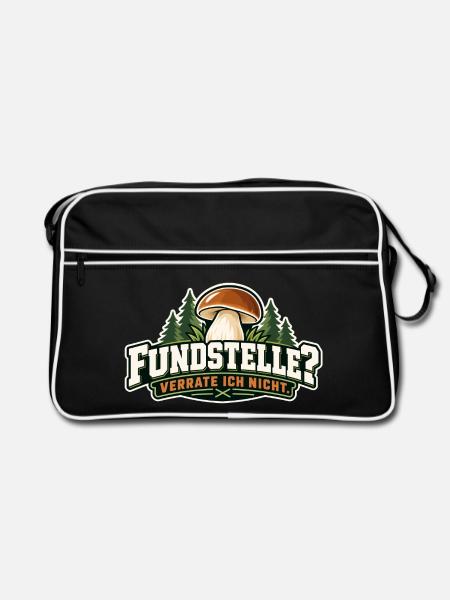 Fundstelle? Verrate ich Nicht - Retro Tasche - Schwarz/Weiß