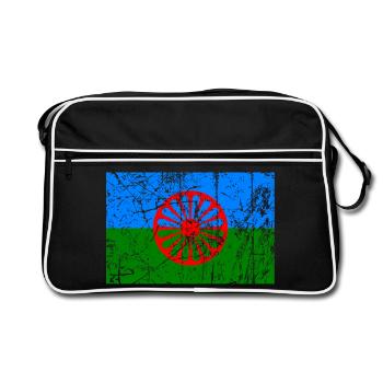 drapeau du peuple romani ou styago le romengo - Sac Retro - noir/blanc - Devant