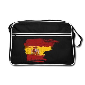 Spain Flag Brushstroke Crest - Retro Bag - black/white - Front