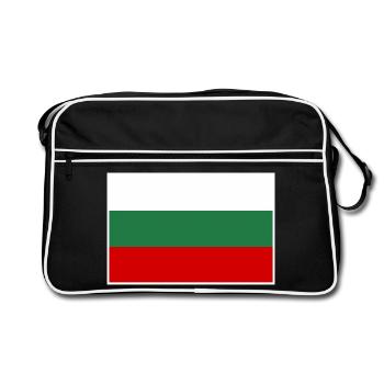 Drapeau de la Bulgarie - Sac Retro - noir/blanc - Devant